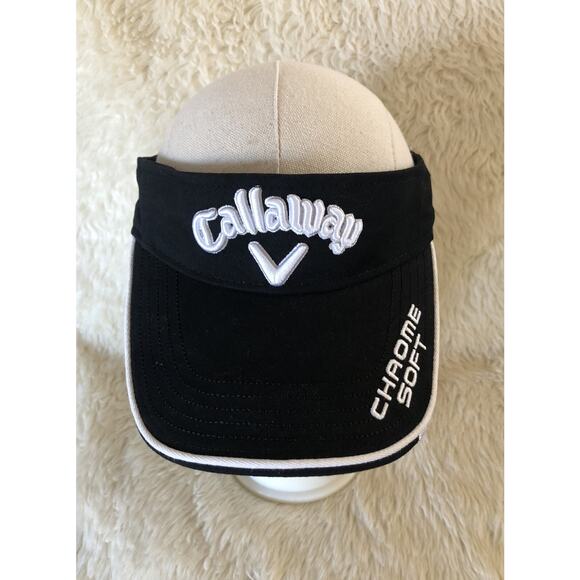New Callaway XR Chrome Soft Great Big Bertha Odyssey Black White Golf Visor Hat - Picture 1 of 9